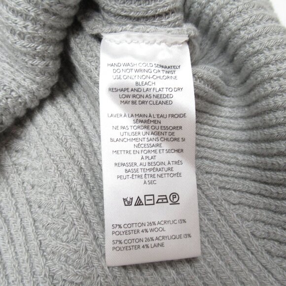 Anthropologie Maeve The Katey Mock-Neck Bell-Sleeve Sweater Grey M - Picture 9 of 9